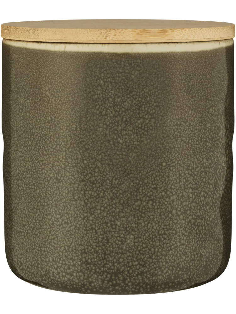 Canister With Wooden Lid 10x10cm