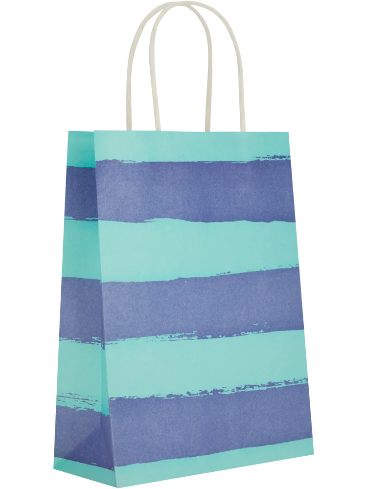 6 Pack Assorted Broad Free Stripes Paper Gift Bags (6)