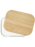 Glass Container With Bamboo Lid 630ml