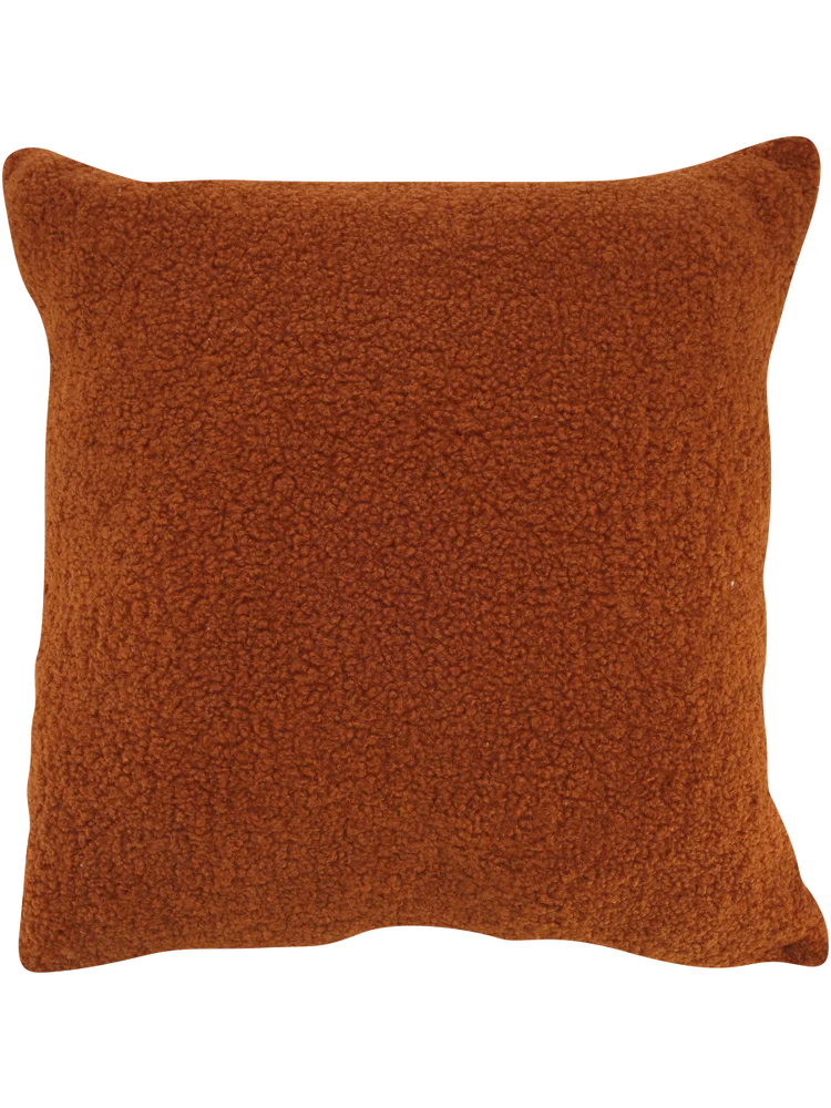Woolly Rust Boucle Filled Scatter Cushion 50x50cm