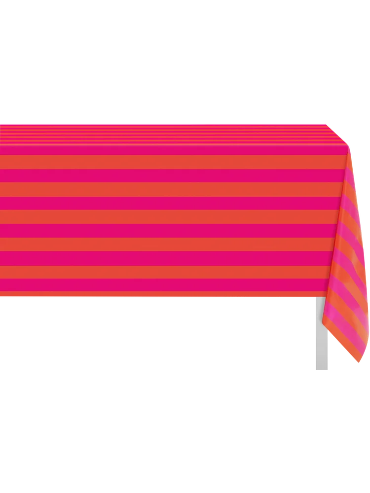 Stripe Printed Plastic Tablecloth