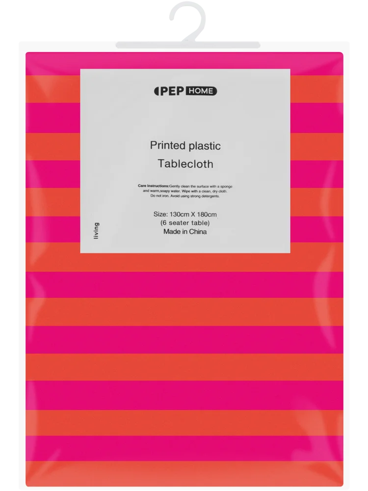 Stripe Printed Plastic Tablecloth (1)