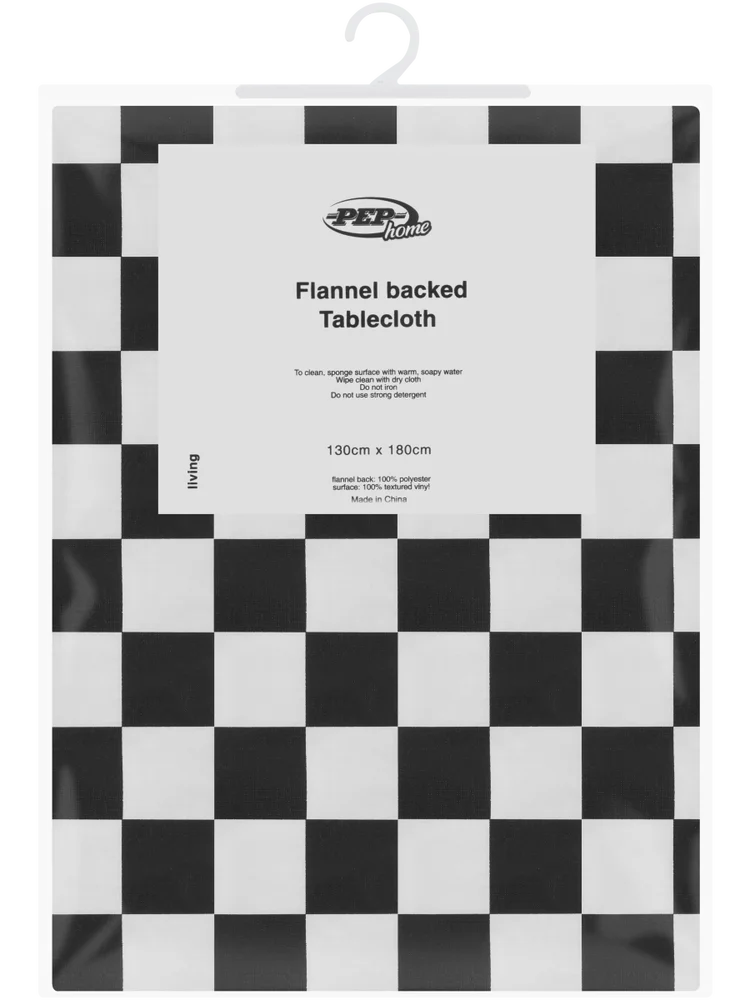 Check Flannel Backed Tablecloth