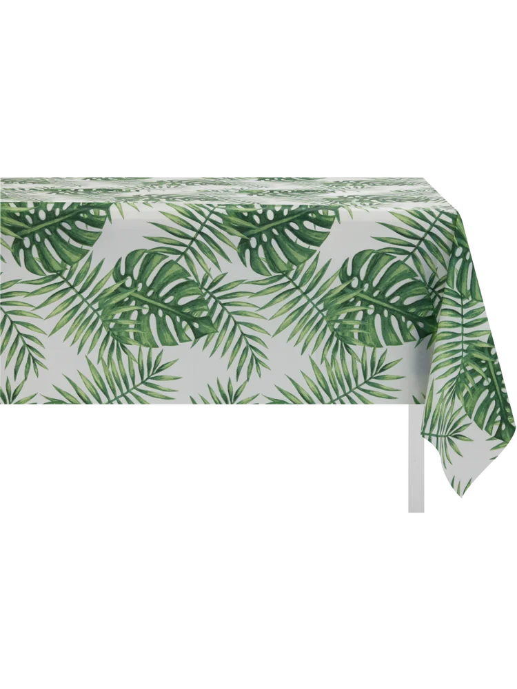 Lightweight Green Leaf Tablecloth