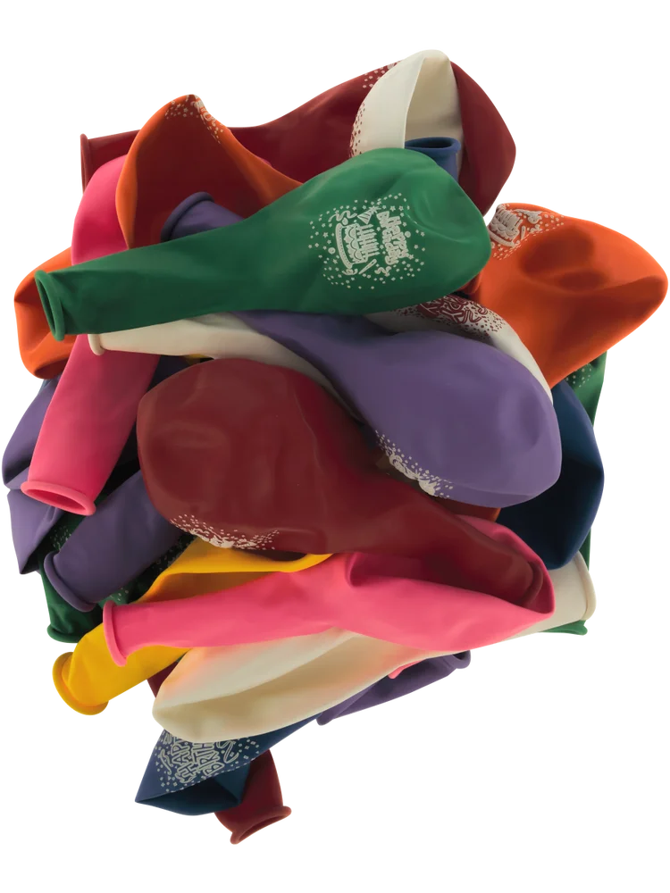 30 Pack Happy Birthday Multi Colour Balloons