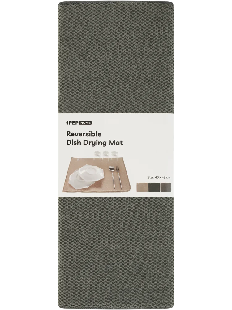 Grey Reversible Dish Drying Mat