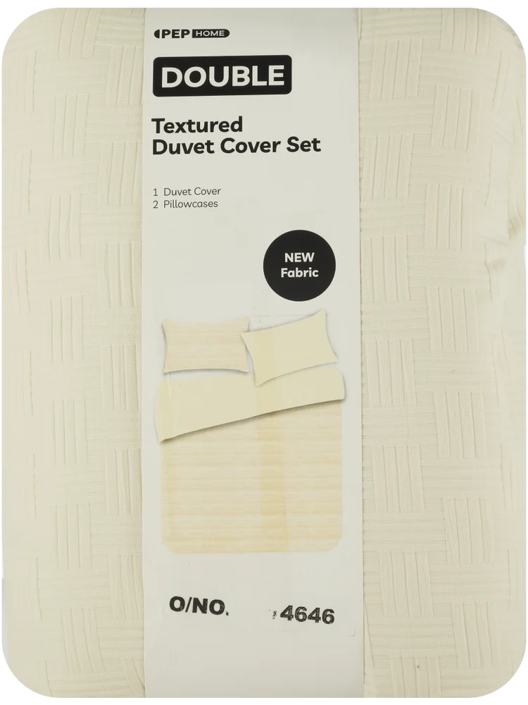 Textured Duvet Cover Set Double