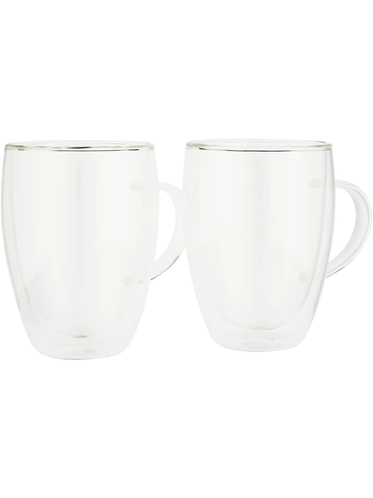 2 Piece Double Walled Glass Mug With Handle