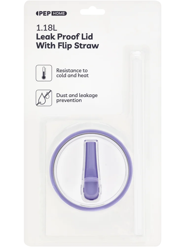 Lilac Leak Proof Lid With Flip Straw