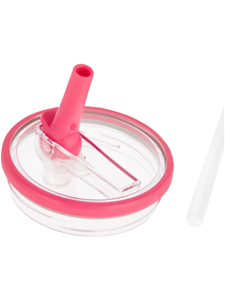Pink Leak Proof Lid With Flip Straw