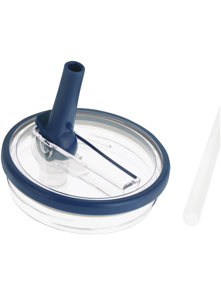 Blue Leak Proof Lid With Flip Straw
