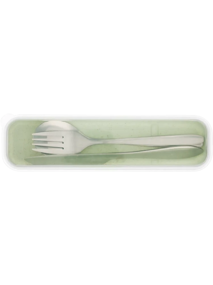 3 Piece Green Stainless Steel Cutlery Set (1)