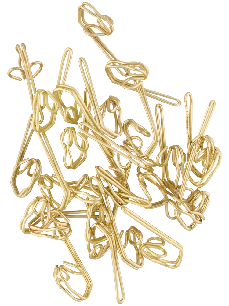 25 Pack Brass Curtain Hooks