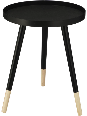 Black Round Side Table With Two-Tone Legs