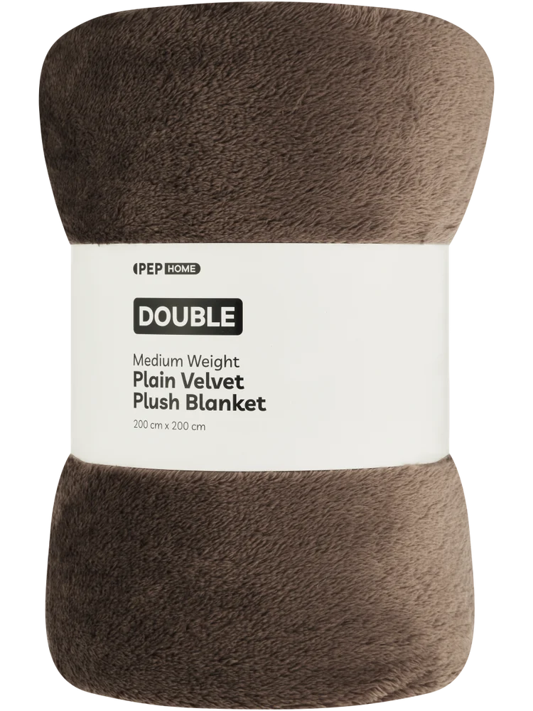 Medium Weight Plain Velvet Plush Blanket (1)