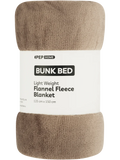 Lightweight Taupe Bunk Bed Flannel Fleece Blanket (1)