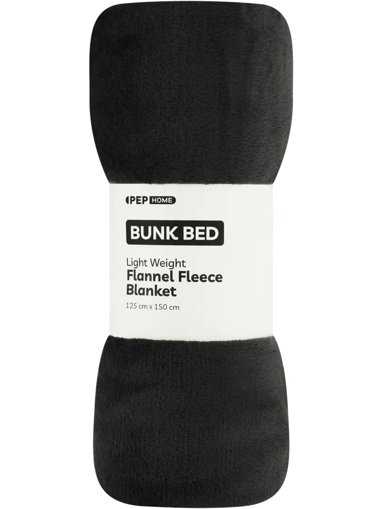 Lightweight Black Bunk Bed Flannel Fleece Blanket