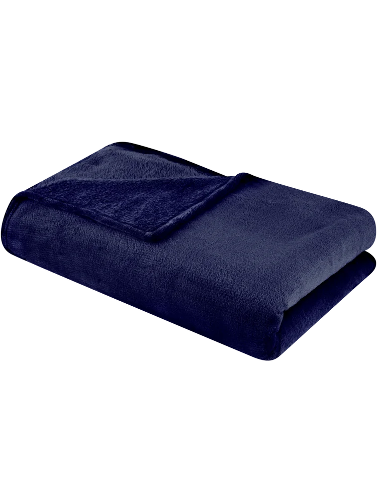 Navy Double Flannel Fleece Blanket