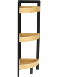 3 Shelf Black Bamboo Corner Caddy