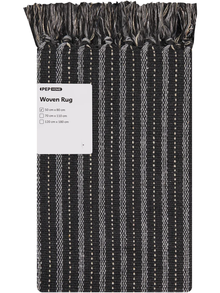 Small Grey Budget Woven Rug (1)