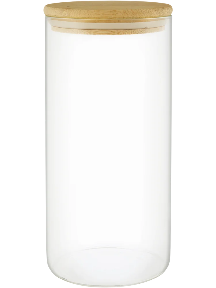 Glass Canister With Bamboo Lid 10x21cm