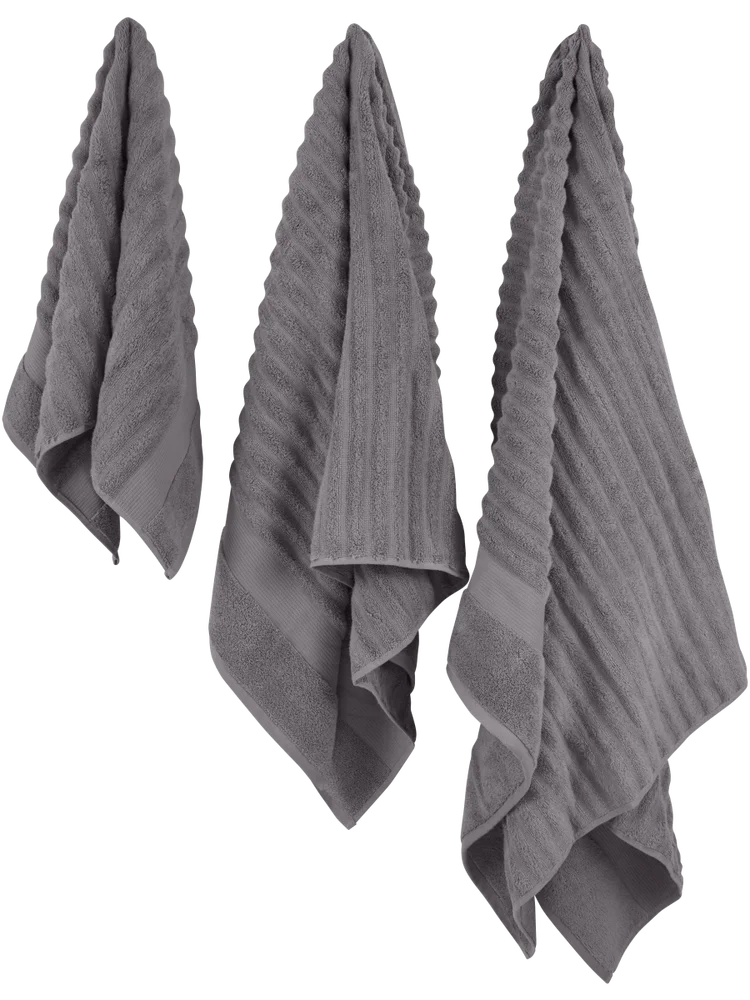 Charcoal Ripple Zero Twist Hand Towel