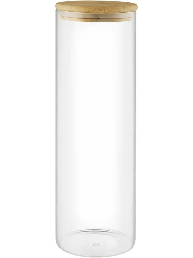 Glass Canister With Bamboo Lid 10x31cm