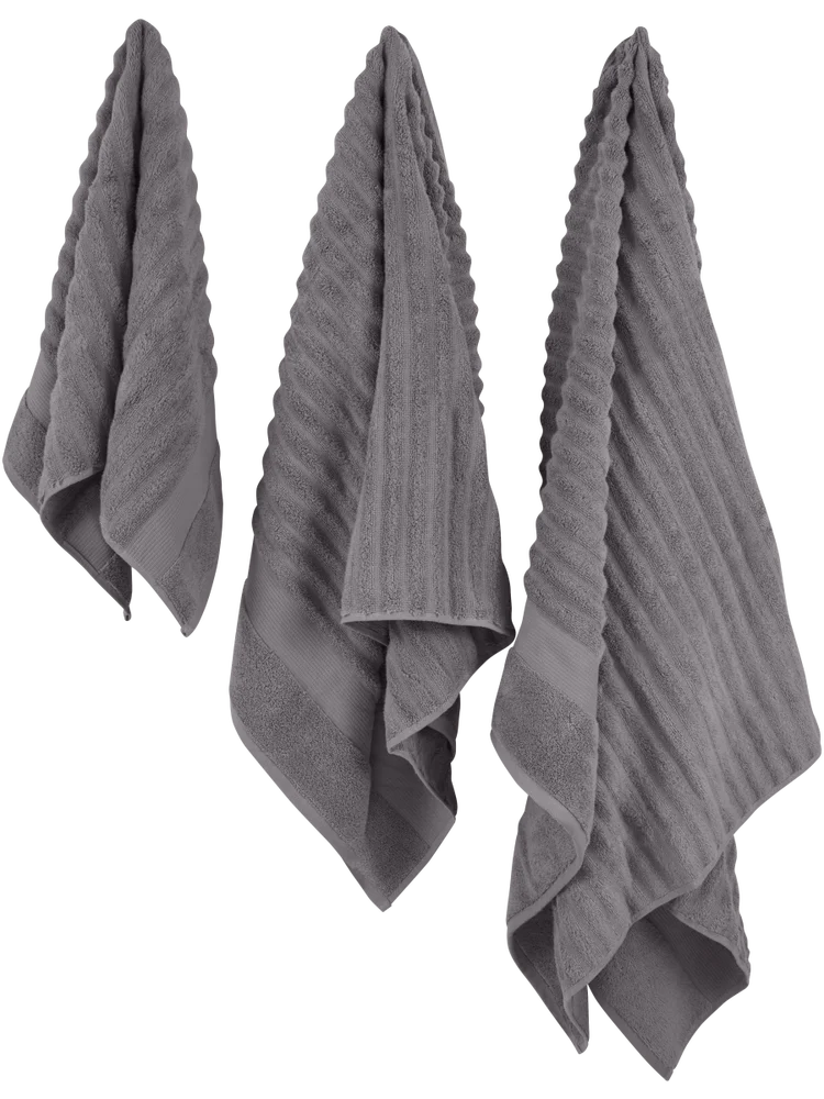 Charcoal Ripple Zero Twist Bath Sheet