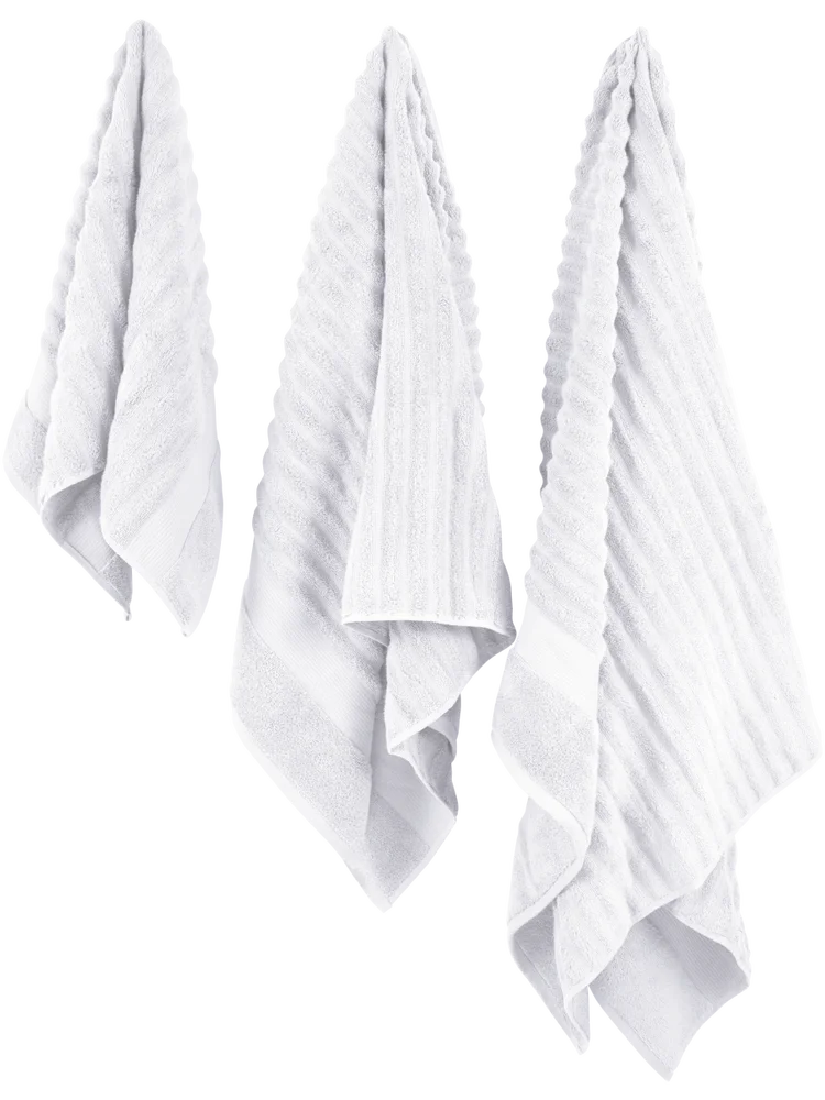 White Ripple Zero Twist Bath Sheet