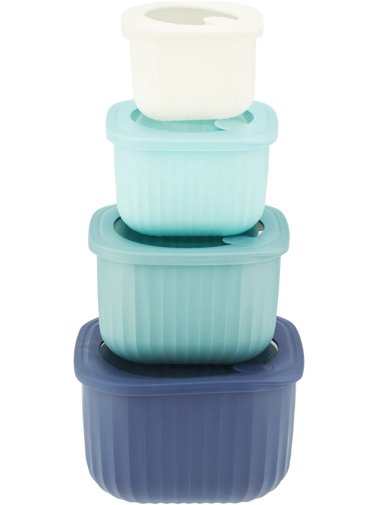 4 Piece Blue Nested Food Storage Set