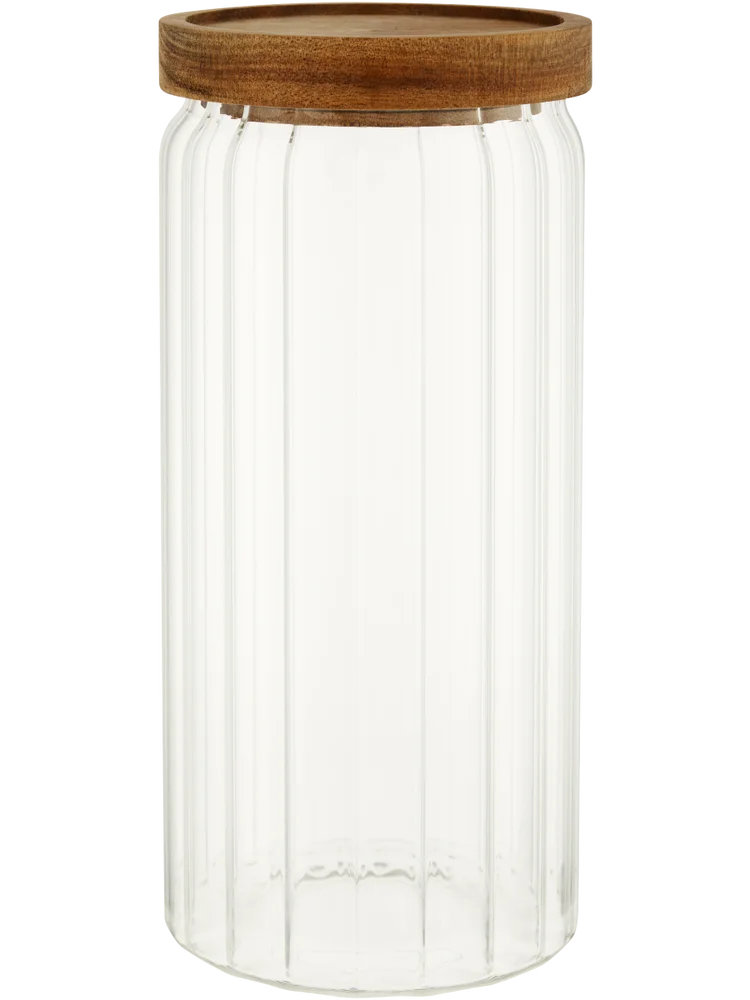 Glass Canister With Acacia Lid 20x9cm