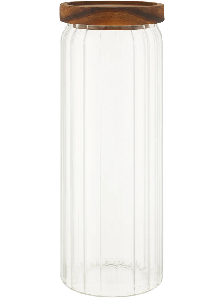 Glass Canister With Acacia Lid 25x9cm