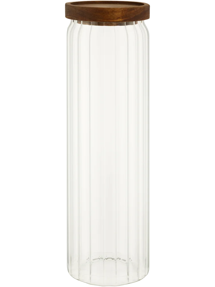 Glass Canister With Acacia Lid 30x9cm