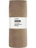 Queen Lightweight Taupe Flannel Fleece Blanket (1)
