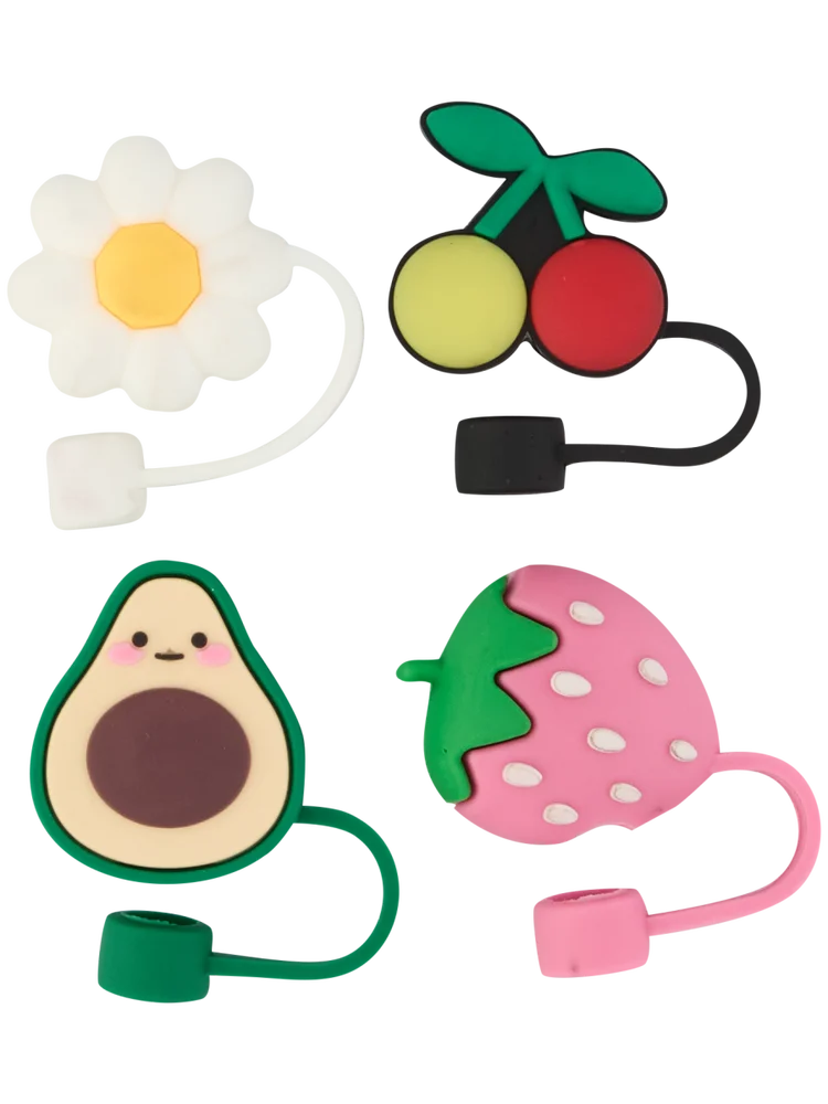 4 Pack Tumbler Glass Straw Toppers