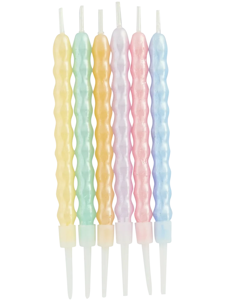 6 Piece Pastel Metallic Candles