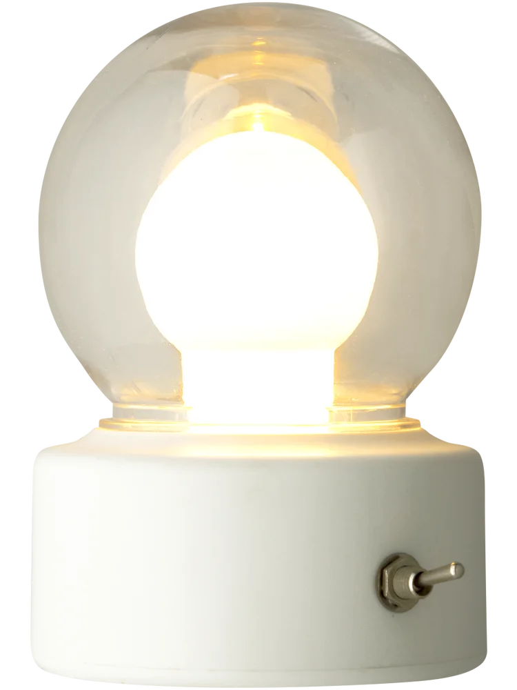 White Battery Operated Globe Light Warm
