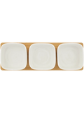 Snack Bowls Set With Bamboo Board 30x9x1cm