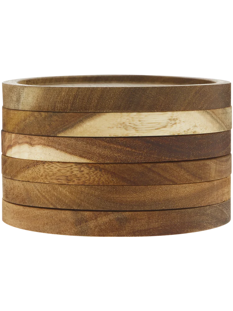 Wooden Coaster With Rim 10cm