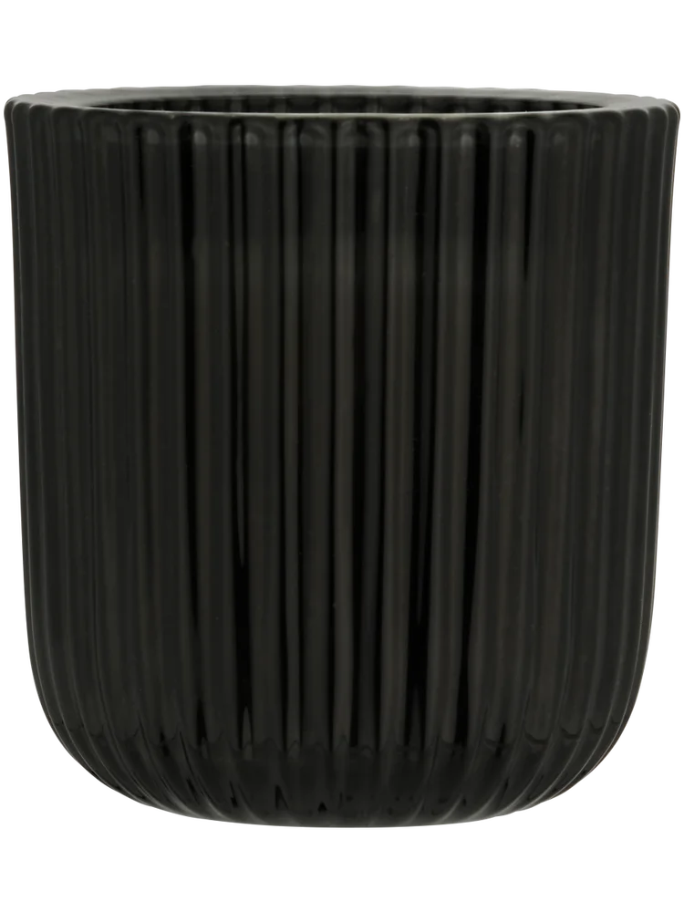 Black Textured Glass Candle
