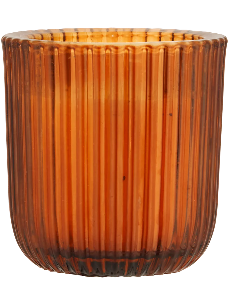 Amber Textured Glass Candle
