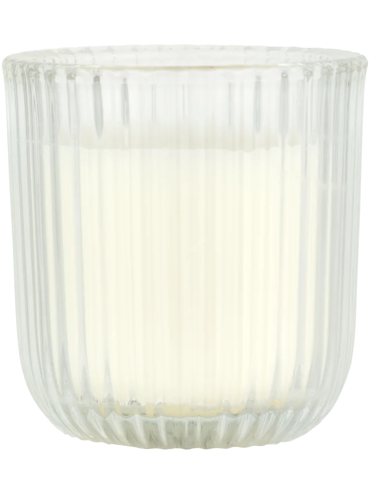 White Textured Glass Candle