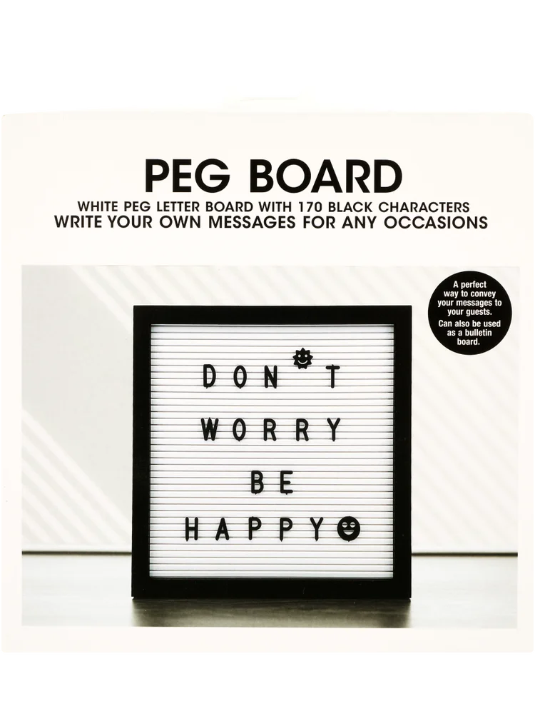 White Peg Board