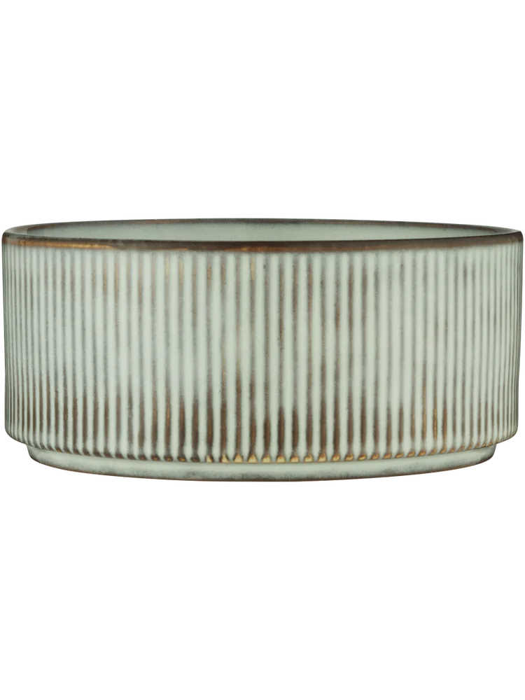 Ribbed Ceramic Bowl 14x6cm