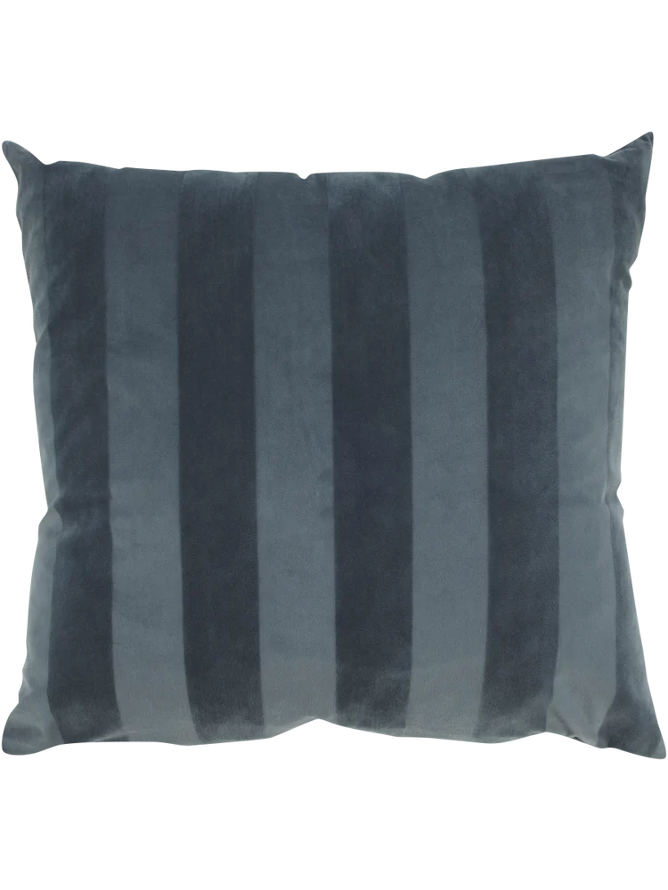 Blue Velvet Striped Scatter Cushion 50x50cm