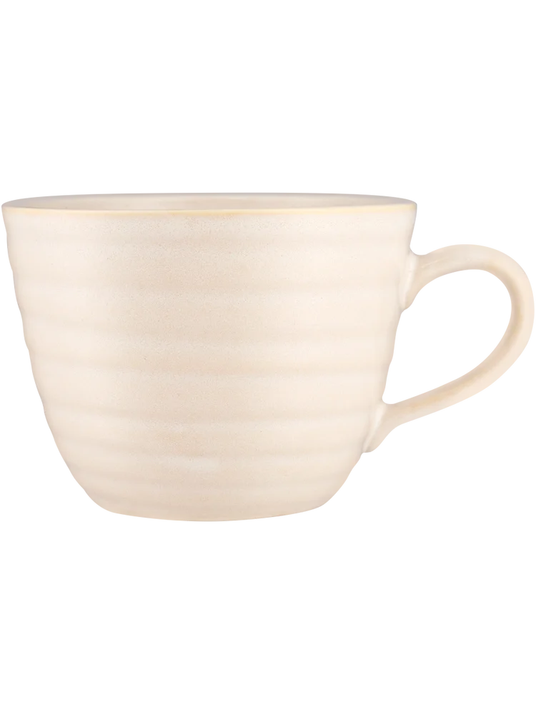 Textured Ribbed Wide Rim Ceramic Mug 532ml