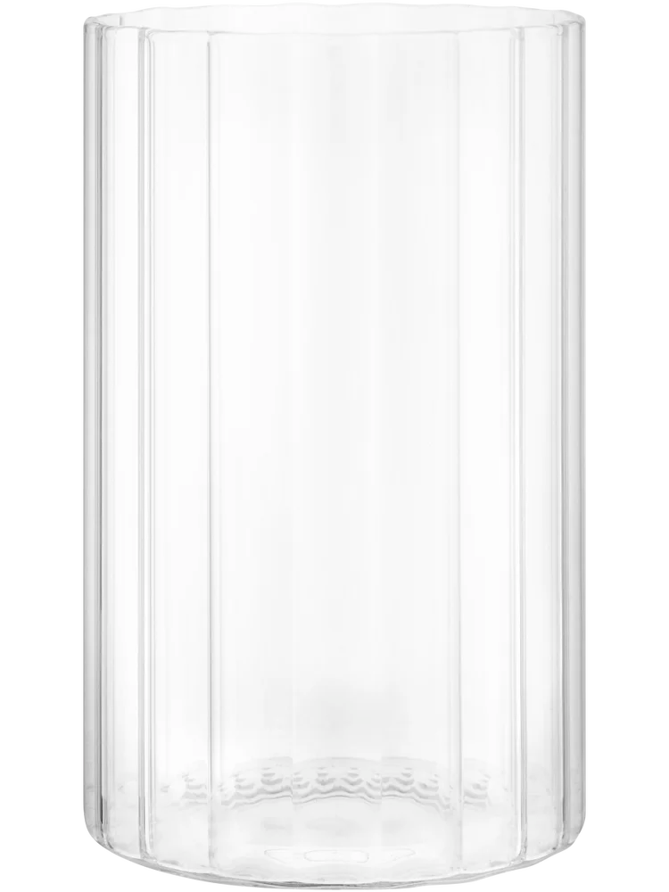 Ribbed Glass Vase 9x9x15cm