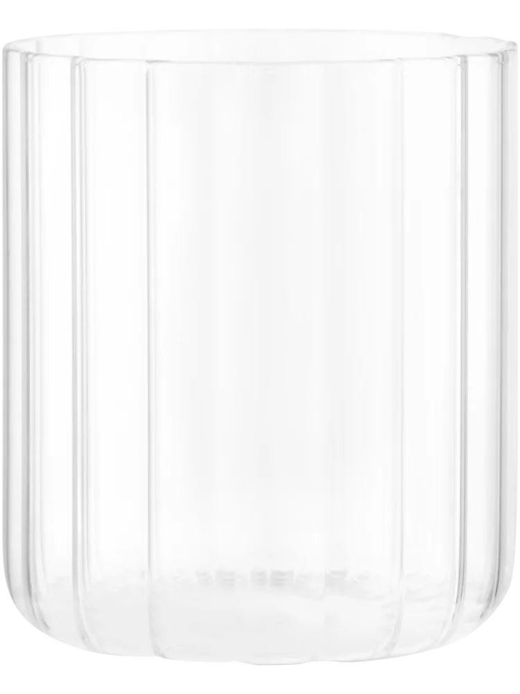 Ribbed Glass Vase 9x9x10cm