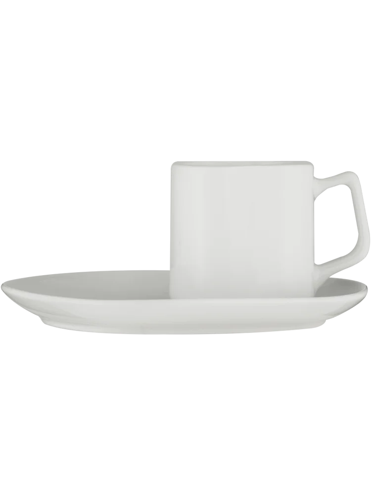 Ceramic Square Cup 9x7x7cm & Saucer 18x12x3cm