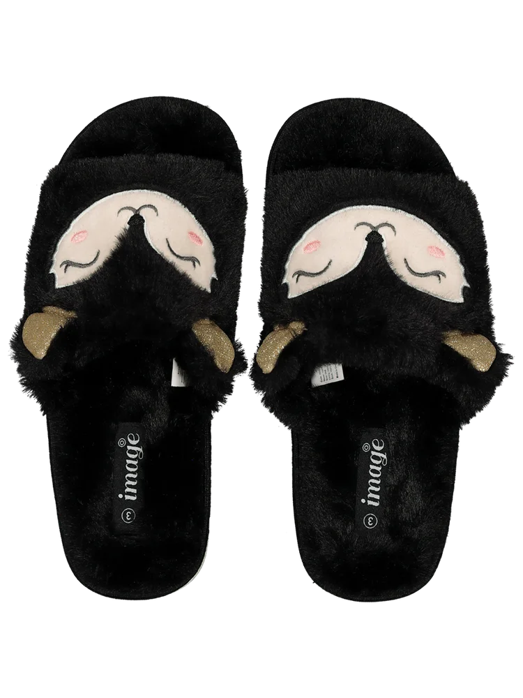 Fluffy Open Toe Slippers